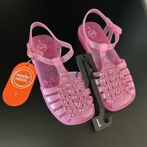 Wonder Nation Pink Jelly Slipper Sandals Size 1